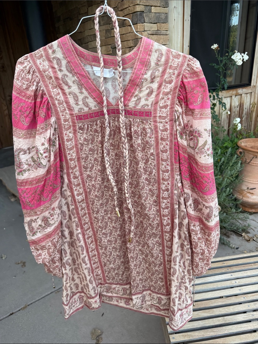 Zimmermann Dress Paisley Pink and Cream